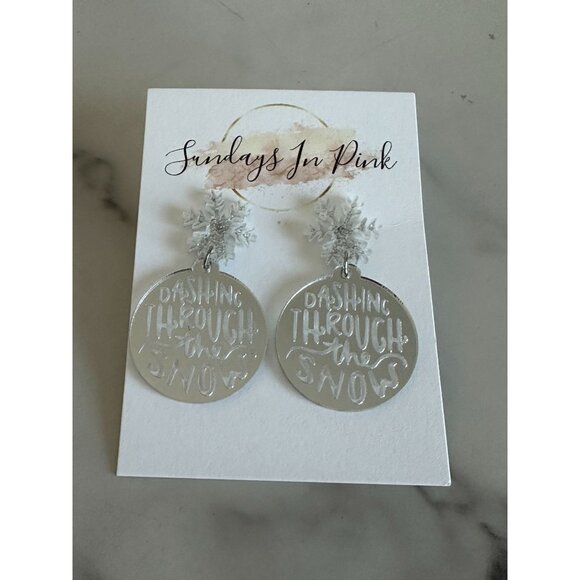 DASHING THROUGH THE SNOW Christmas Earrings NEW - Picture 1 of 4